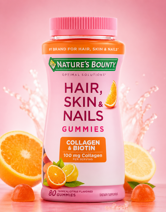 GOMITAS NATURE'S BOUNTY HAIR, SKIN & NAILS 100 MCG DE COLLAGEN & BIOTINA